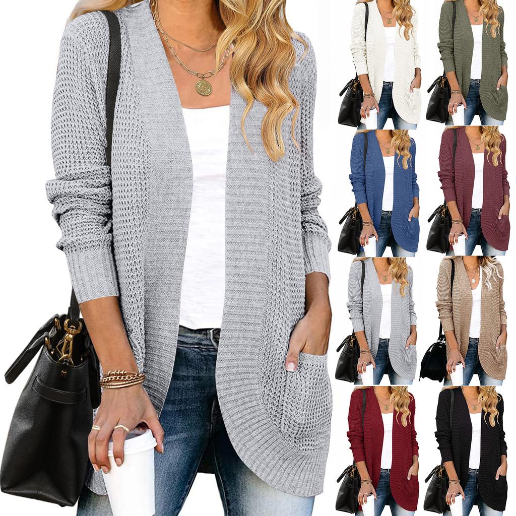 Women's Solid-color Fashionable Long-sleeved Top Coat