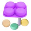 4/6 Cavity Reusable Soap Molds Tray Silicone Round Circles Soap Molds DIY Handmade Craft Cake Decorating Tools