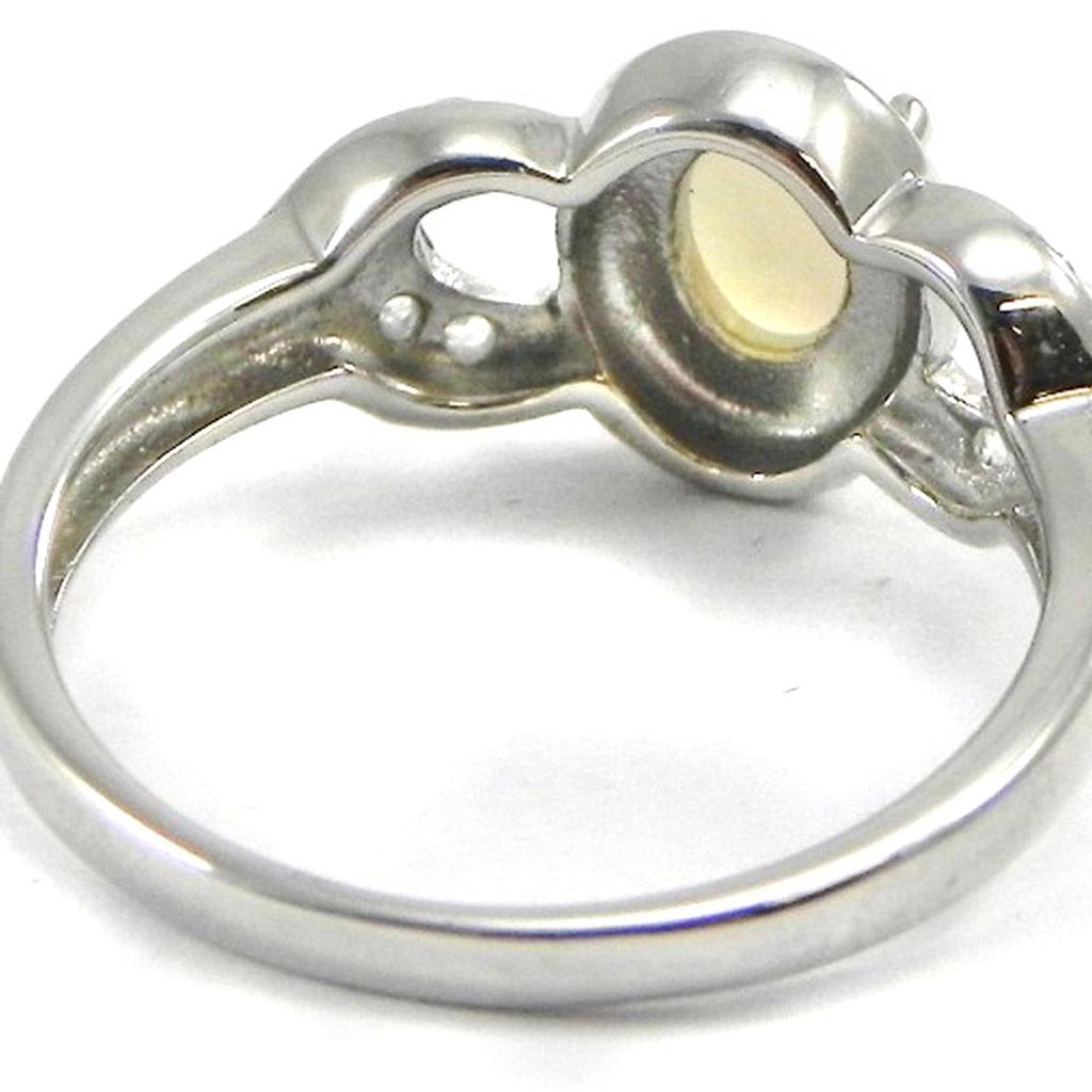 Silver Ring 'Goddess Opal' White Silver (rhodium) - 7x9 Mm