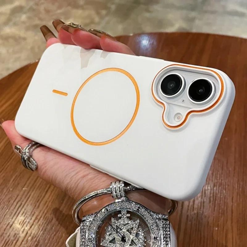 Luxury Matte Skin Hard PC Magsafe Case for iPhone 16 Pro Max 14 15 Plus 12 13 15 Pro Max Wireless Charging Magnetic Cases Cover