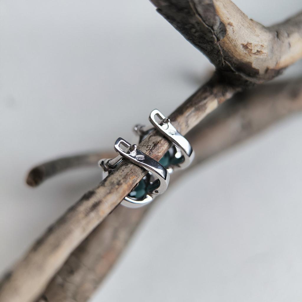 Серебряные серьги с топазом Лондон Блю 4.418ct (2204930)