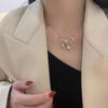 Elegant Bowknot Necklace Minimalist Metal Alloy Butterfly Knot Clavicle Chain Dainty Choker Jewelry for Women Teen Girls