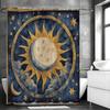 Sun Moon Star Shower Curtain, Bathroom Decorative Shower Curtain, Waterproof Shower Curtain with Hooks