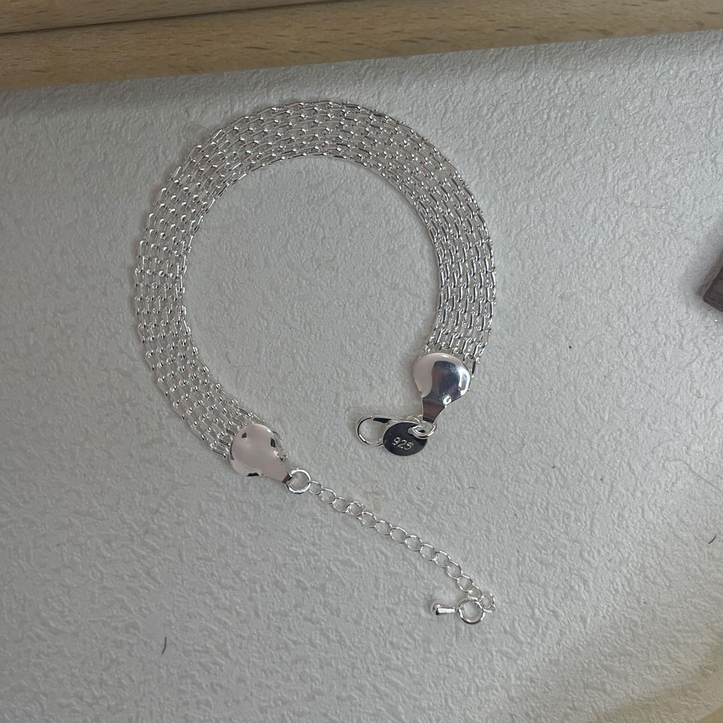 Xiaomi 100% Solid 925 Sterling Silver Metal Bracelet for Women Vintage Handmade Wide Chain Bracelet Birthday ChristmasGift
