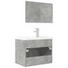 3 Piece Bathroom Furniture Set Concrete Grey Particleboard