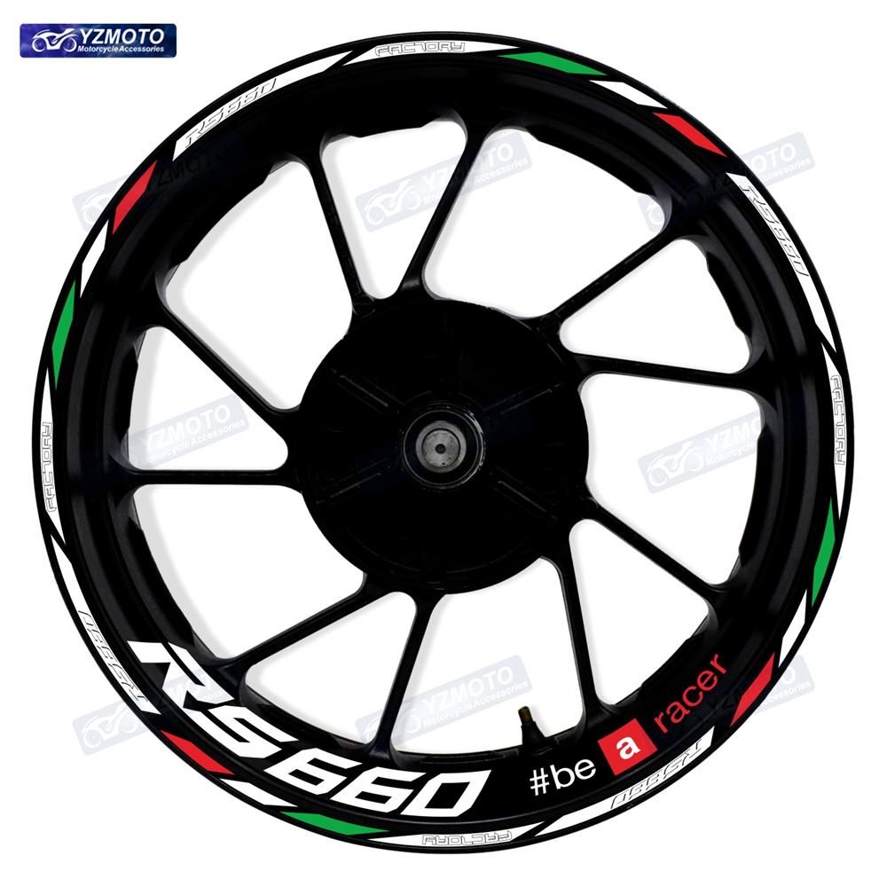 For RS660 RS 660 Motorcycle 17 Inch Racing Racing Wheel Stickers Car Reflective Rim Motorbike Bicycle Hub Tape Decal Sticker