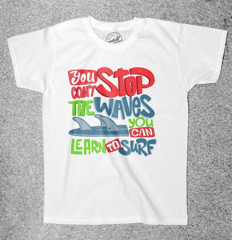Funny Catch the Wave Surfing 003 Childrens/Kids t-shirts