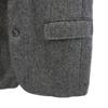 Aquascutum Made In Japan Herringbone Pattern Tailored Jacket 96A6 Gray Men's Used
