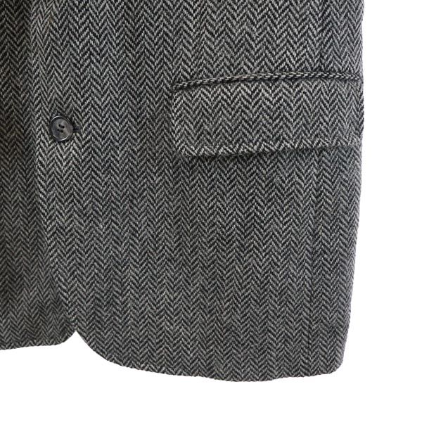 Aquascutum Made In Japan Herringbone Pattern Tailored Jacket 96A6 Gray Men's Used