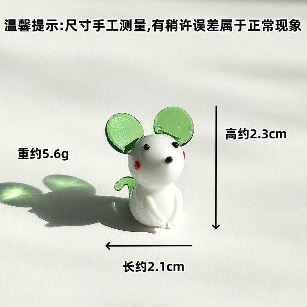 1Pcs Cute Glass Miniatures Zodiac Figurines Cartoon Animal Micro Landscape Ornaments Handmade Desktop Decoration Accessories