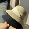 New French Straw Hat Women's Summer Seaside Sun Hat Beach Vacation Basin Hat Shade