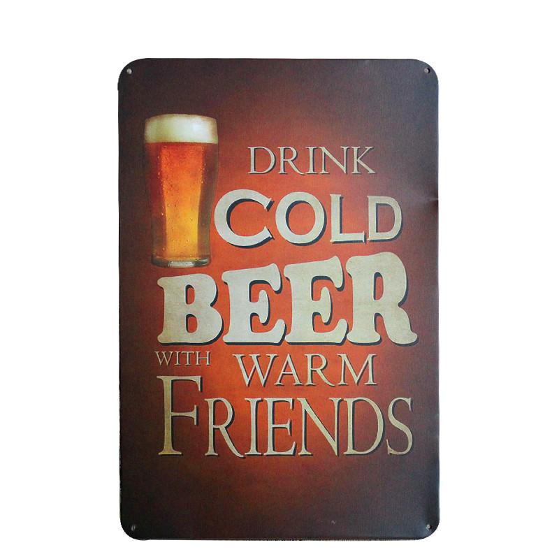 Shabby Chic BEER Vintage Metal Sign Bar Cafe Pub Tavern Home Decor Beer Wine Art Painting Plate Plaque 30x20cm