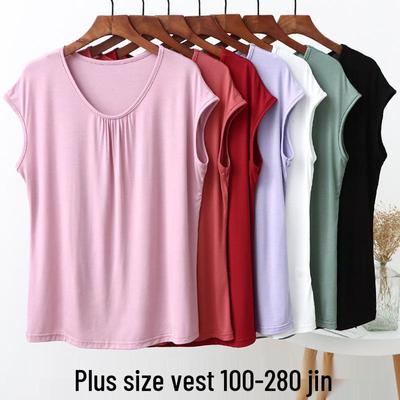 Dámské letní modální tílko bez rukávů plus size - Volný střih pro doma nebo na ven