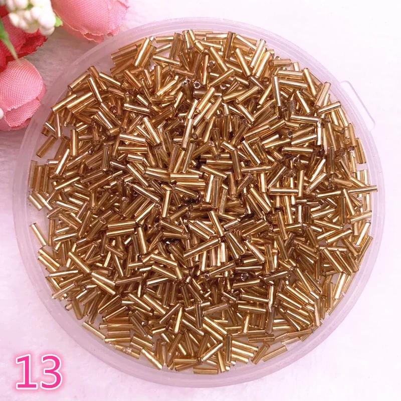 New 2*6.5mm 400pcs/lot Czech Cylindrical Glass Bugle Beads European Seed Long Tube Two Hole Loose Beads for Jewelry Making