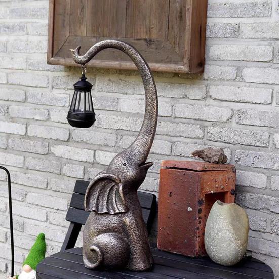 Elephant Statue Solar Light All-Weather IP44 Waterproof Solar Lamp Easy Installation Garden Patio Balcony Solar Lamp