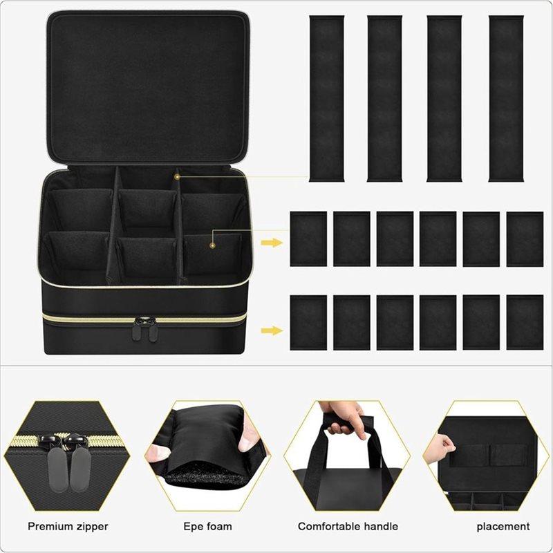 For Trading Cards 4000+ Storage Bag With Double-Layer Design Dividers For Taco Case Box