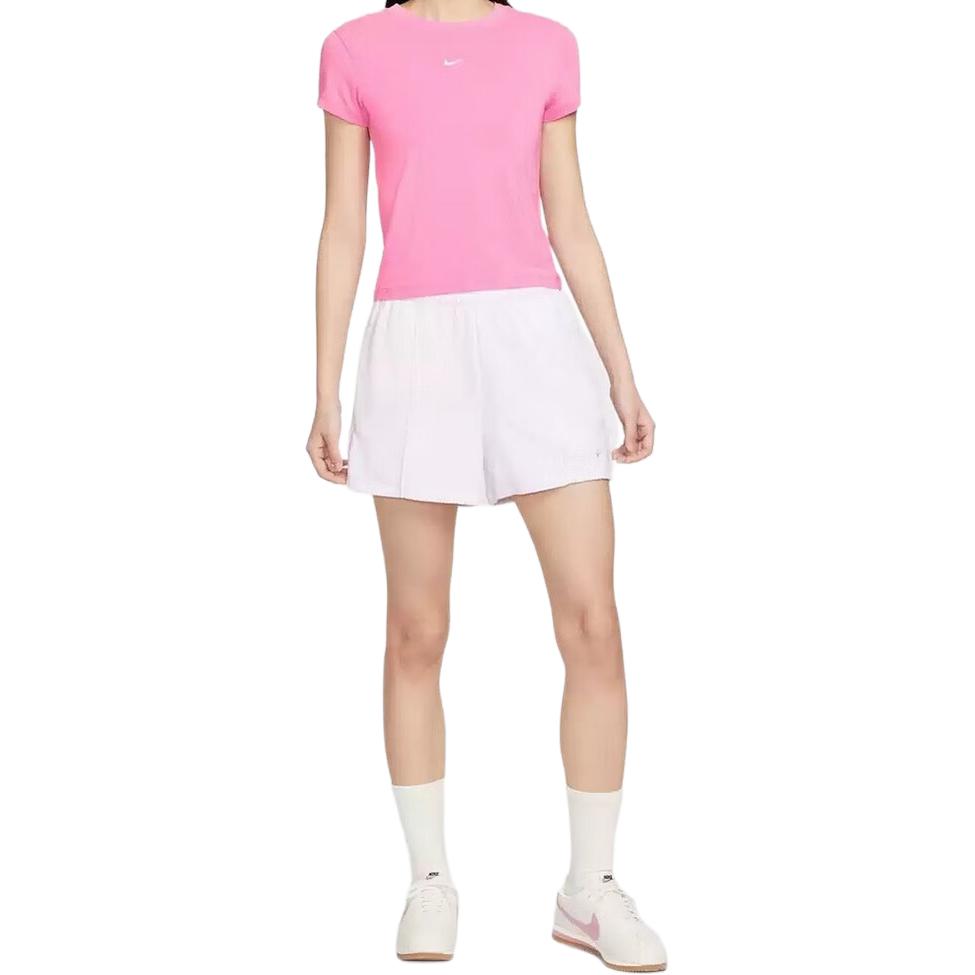 Nike T Shirts Women's Pink Crew Neck Moderate FV5509-675