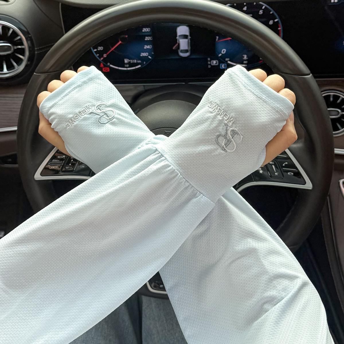 

Ice Silk UV Protection Sleeves for Men - Anti-UV, Loose Fit, Ideal for Summer Cycling & Driving (2025 Edition) One Size [Wide and Large]