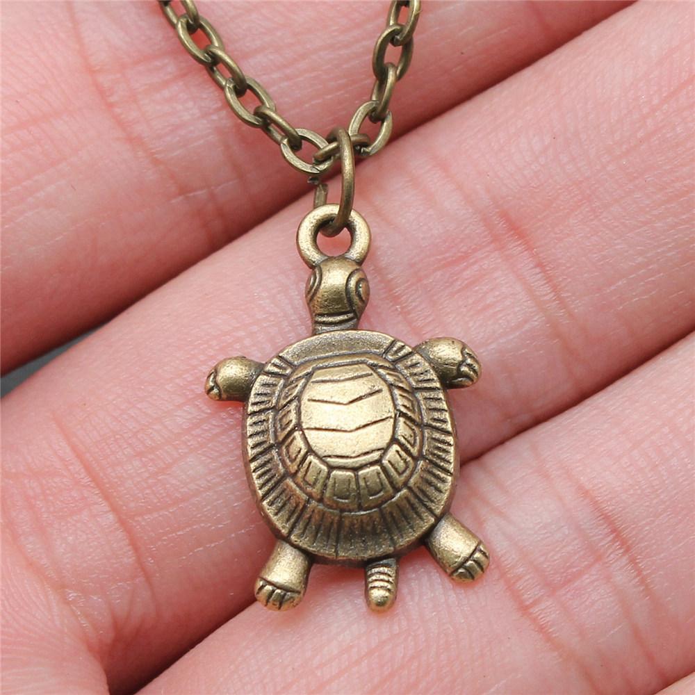 Schildkröte Seestern Muschel Anhänger Antik Bronze Metall Brautkragen Halskette für Strandhochzeit Trendiges Geschenk