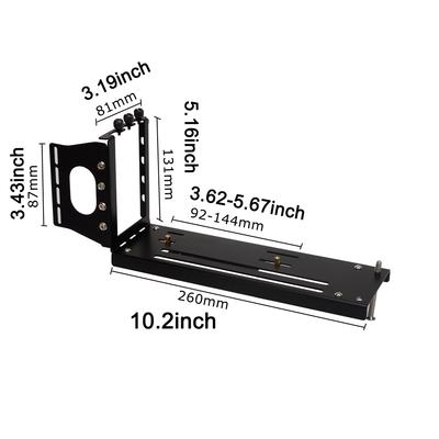 PCI-E5.0X16 Graphics Card Holder GPU Vertical Support Aluminum Alloy PC Graphics Card Holder Support Computer Case
