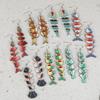 5Pairs Acrylic Wood Salmon Fish Earrings Multi Segment Beach Drop Earrings Fish Drop Earrings  Women