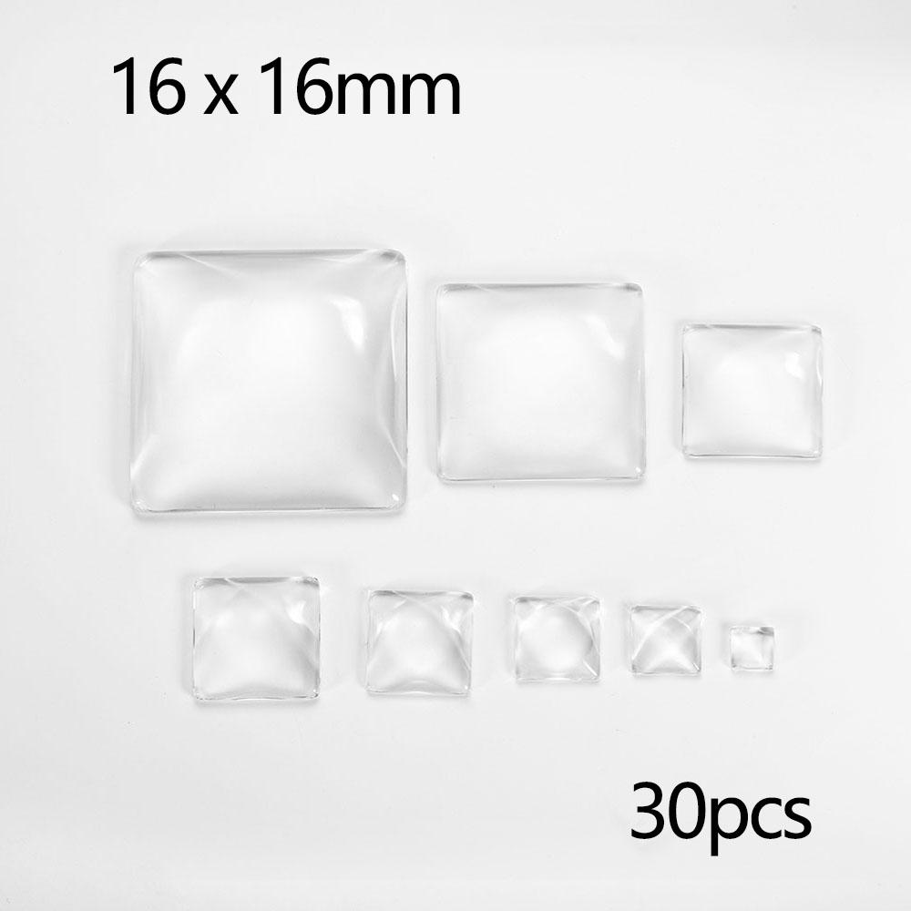 5-50Pcs/lot Transparent Round Oval Square Heart Glass Cabochon Cabochon Cameo Tray Settings For DIY Jewelry Making Supplies