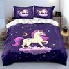 Dreamy Unicorn On Cloudy Sky Duvet Cover Set With 3D Printing Design Soft Polyester Bedding Set All-Season Comfort For Gifts