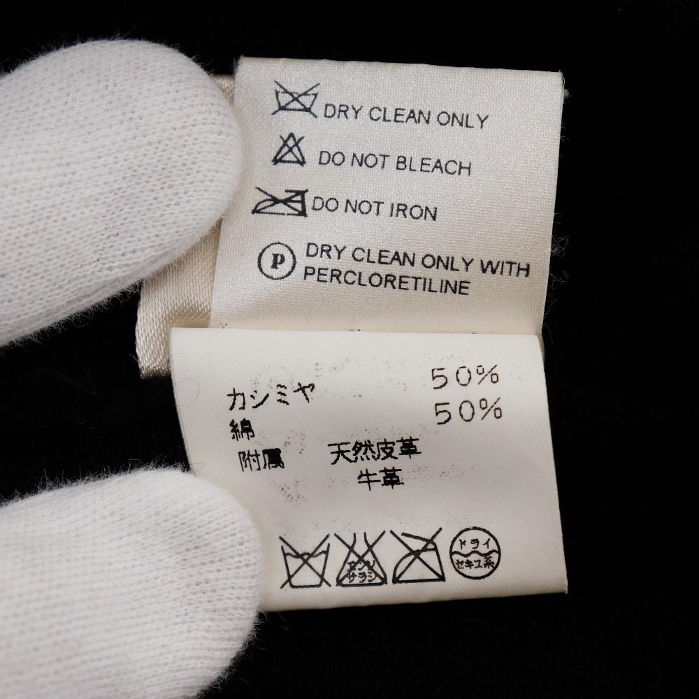 HERMES Zip up cardigan black cashmere/cotton Women Used