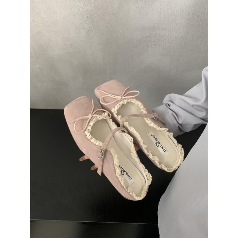 Mode Printemps 2025 Mode Boucle Dames Ballerines Mules Chaussures Féminines Nœud Papillon Chaussures Plates Peu Profondes pour Femmes Mary Janes Chaussures à Enfiler