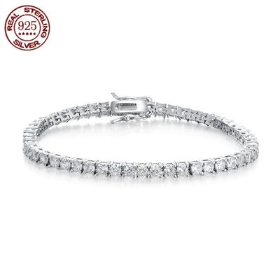 Factory Price 925 Silver Plated 18K Gold 4A Grade Zircon Tennis Bracelet for Men and Women Fashion Personality Exquisite Jewelry