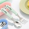 Personalized Engraved Baby Feeding Utensils Ceramic Handle Stainless Steel Spoon Fork Travel Toddler Tableware Baptism Present