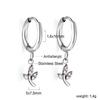 Spiral Planet Earrings Design Mushroom U-Shaped Fishtail with White Diamond Ear Buckle Stainless Steel Earrings