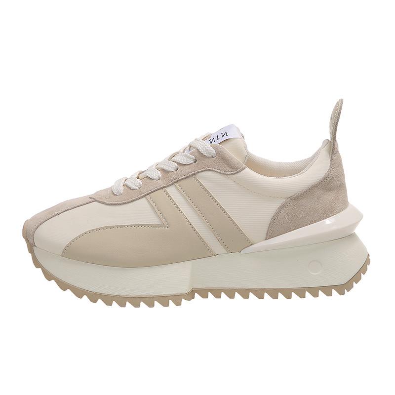 

Червоні туфлі Forrest Gump із заниженою талією, жіночі весняні нові повсякденні спортивні черевики для тата на товстій підошві 40 бежевий