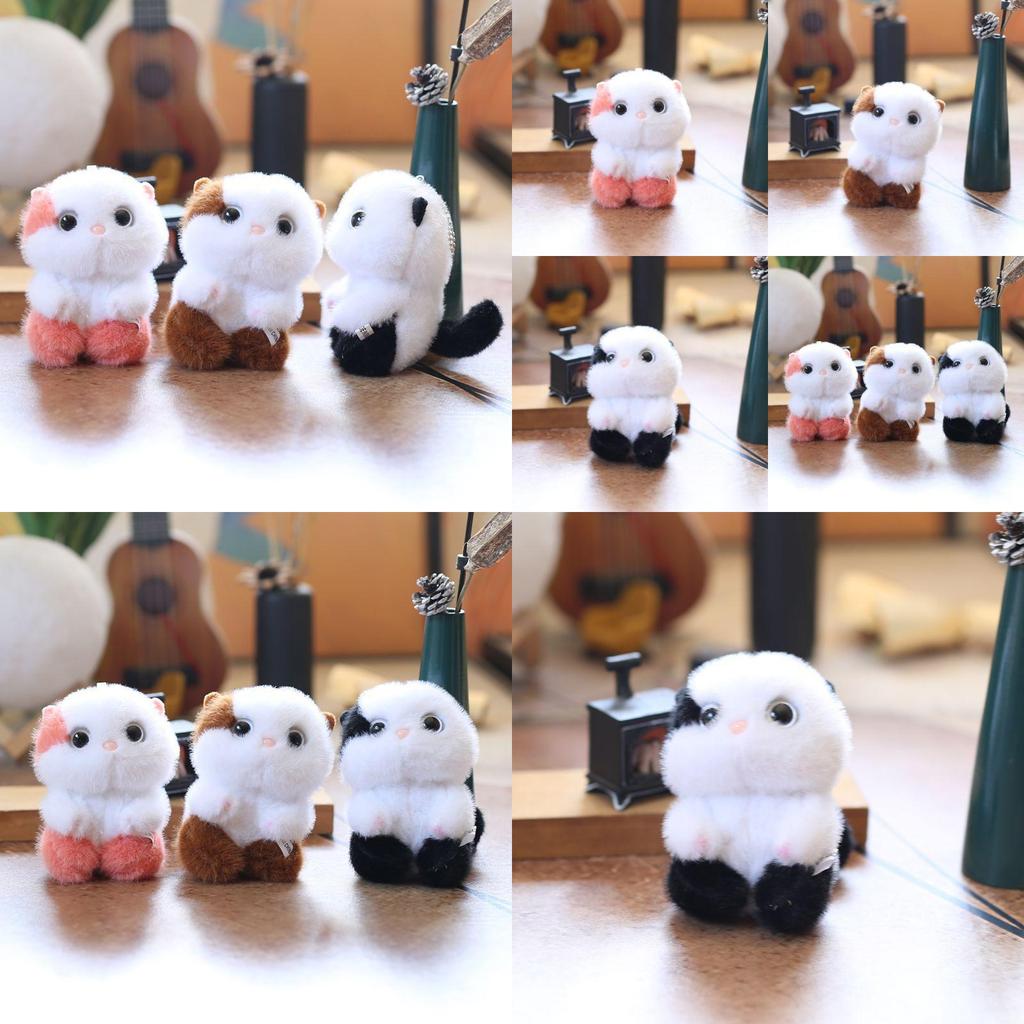 Cute Cat Plush Toy With Short Pile Fabric Perfect For Gift And Bag Accessory