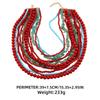 Collar creativo de cuentas de arroz de múltiples capas y colores, accesorio hecho a mano europeo y americano