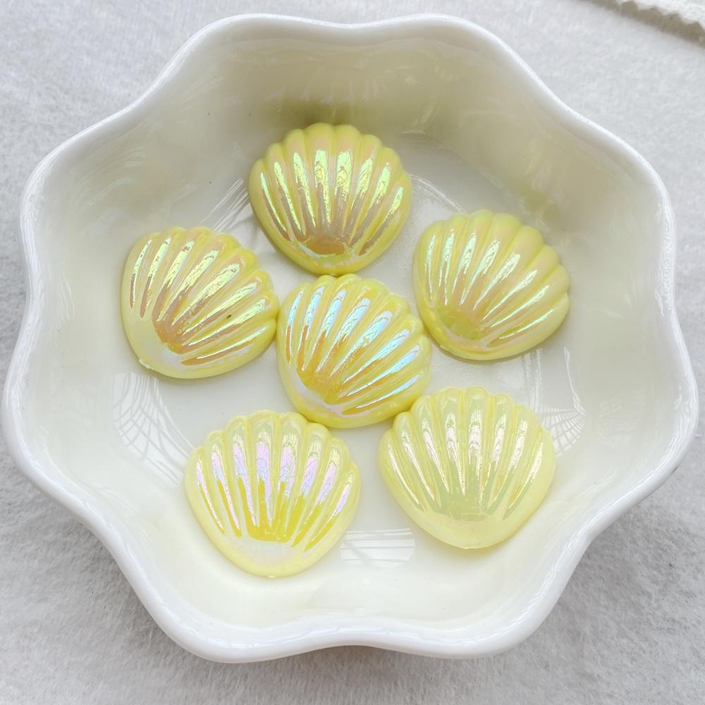 12 Pièces Résine 3D Coquillages couleur AB Cabochon Plat Dos Scrapbooking DIY Accessoire Décoration Maison Figurine Artisanat