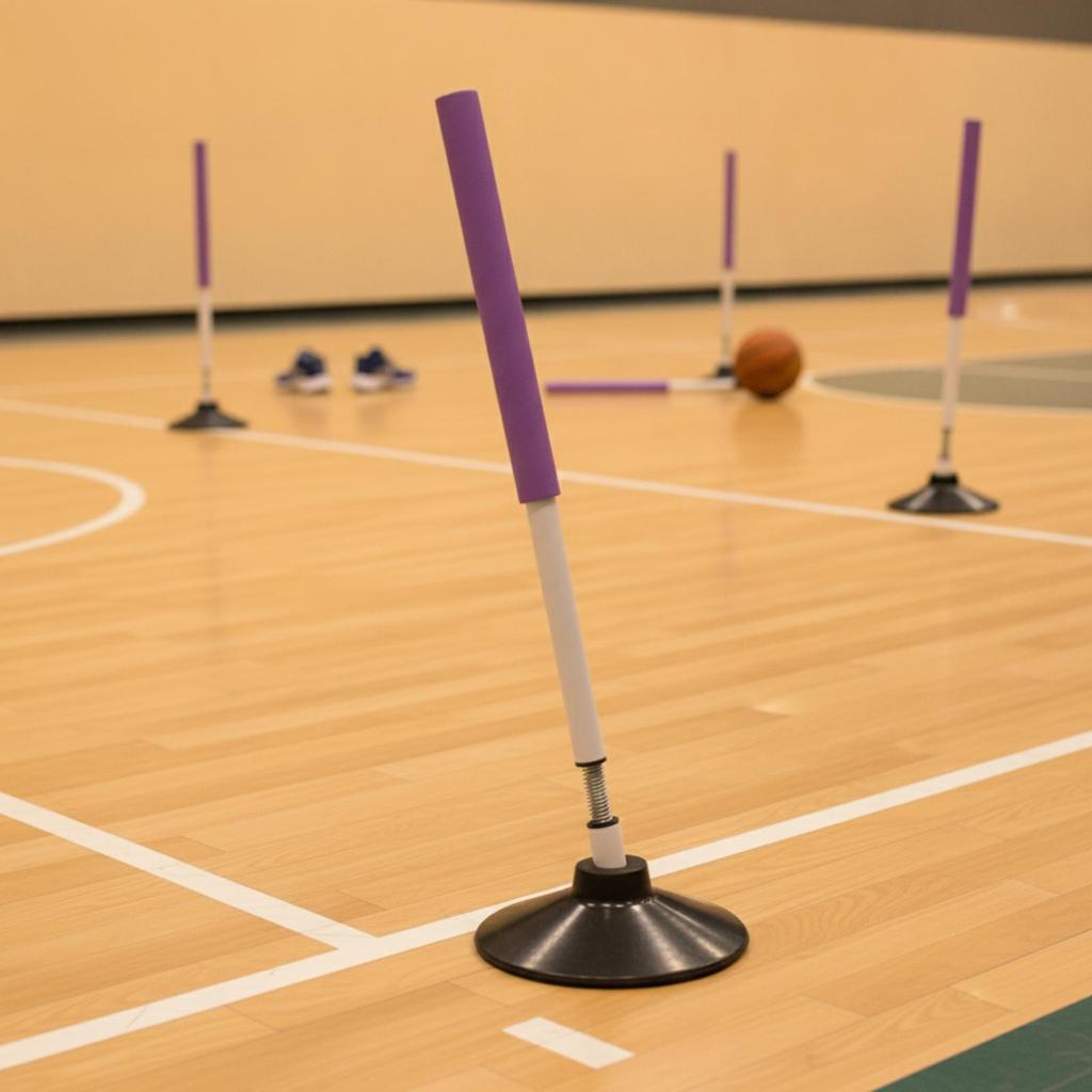 Agility Poles with Rubber Base Portable Equipment Stable for Athletes