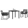 VidaXL Ensemble de Salle à Manger de Jardin 3 Pièces Noir Poly Rattan 3379310