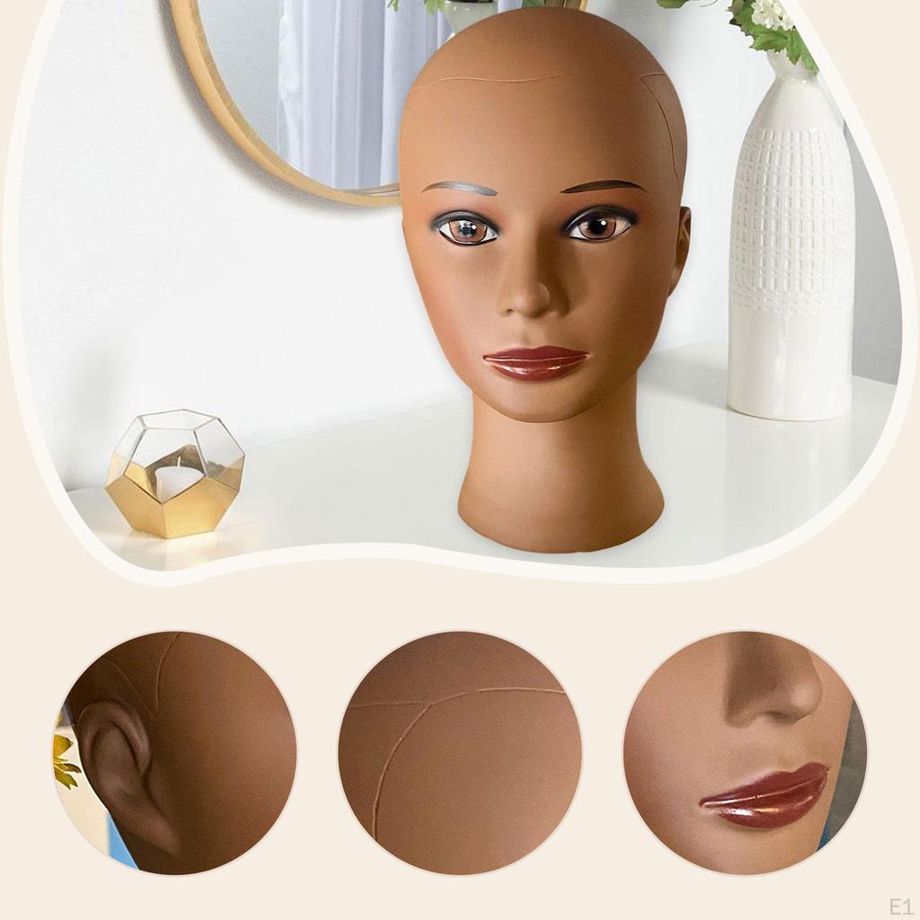Female Mannequin Head Display Stand Bald Multipurpose Dummy Model Headphones Rack for Sunglasses