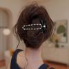 Glam Rhinestone Bow Hair Clip with Anti-Slip Teeth - Luxurious Casual Women’s Side Clip