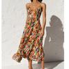 Bohemian Seaside Holiday Slim-Fit Strap Dress