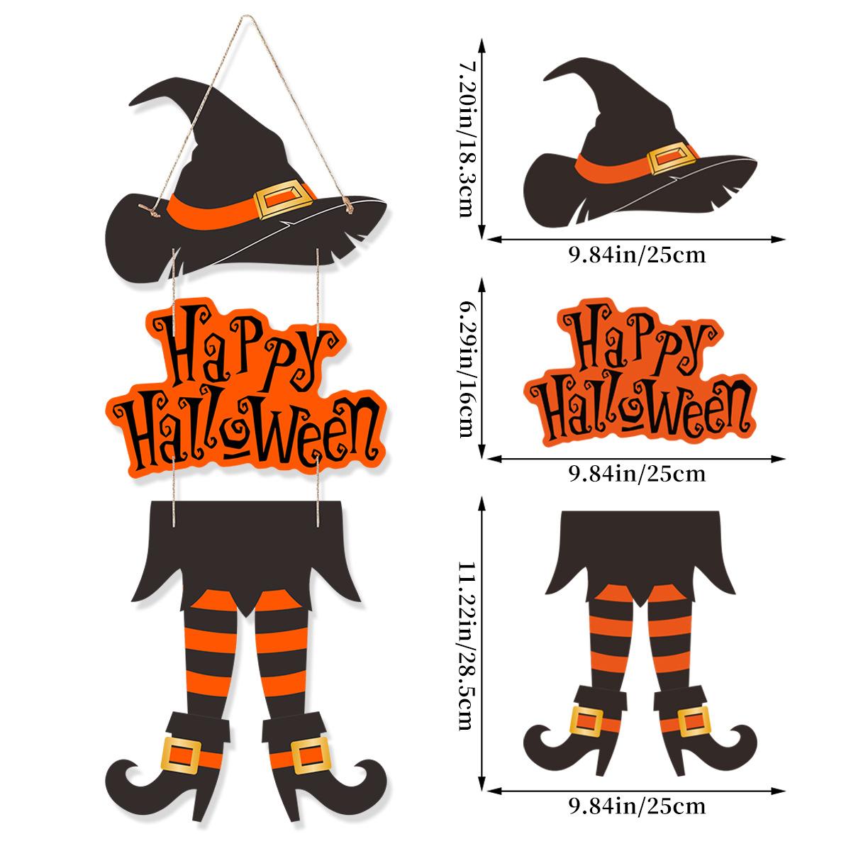 Halloween Witch Leg Decoration Tag, Ghost Festival Theme Party Carnival Door Listing, Witch Pendant Custom Orange Witch Gate Listing [Pack of 3]