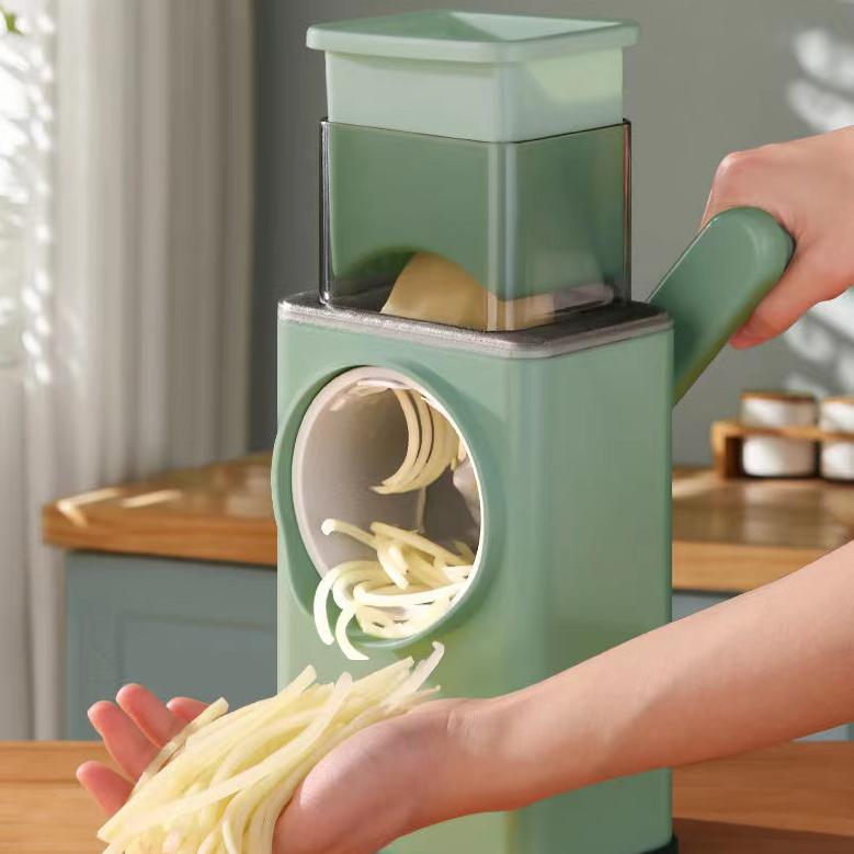 Multifunktions-Gemüseschneider Manuell Heimküchenzubehör Reibe Gemüsehacker 3 in 1 Runder Schneider Kartoffel-Spiralisierer