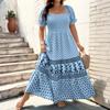 Sukienka damska Casual Zwiewne sukienki Dekolt okrągły Wakacje Boho Plaża Letnia sukienka