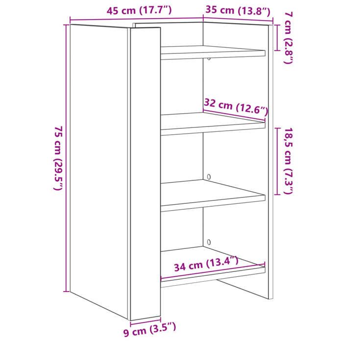VidaXL Buffet noir 45x35x75 cm bois d’ingénierie, armoire, armoire latérale, armoire de rangement, armoire, placard, buffet 848382