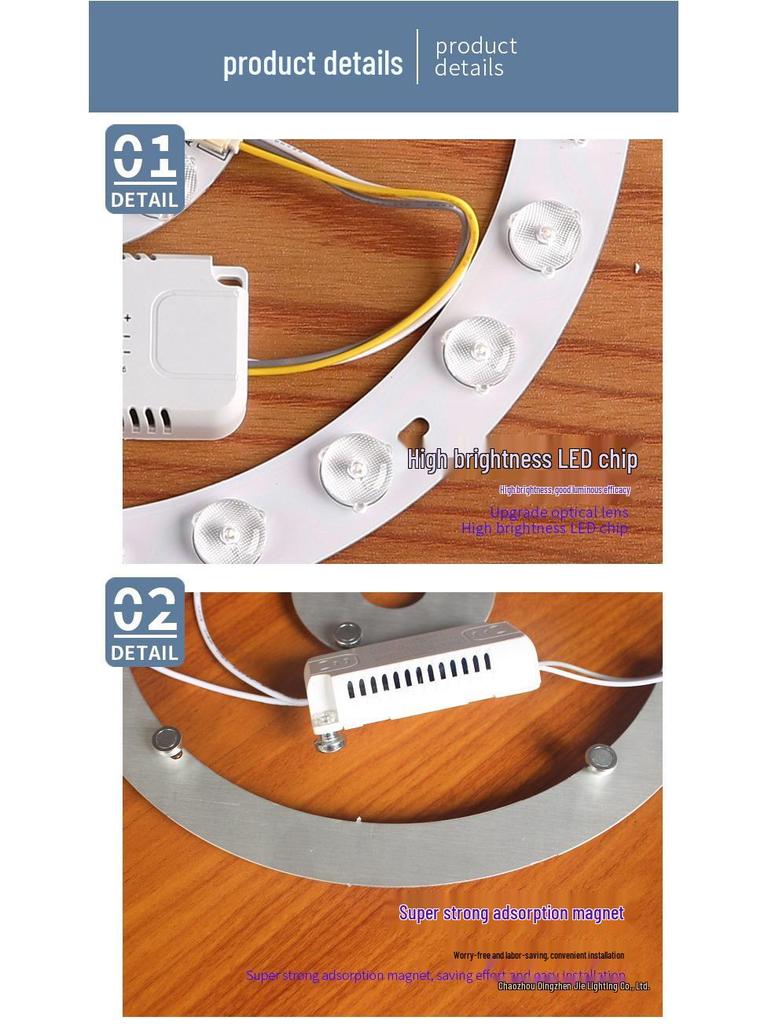 Ceiling LED Light Replacement Panel with Tricolor Changing Beads for Living Rooms