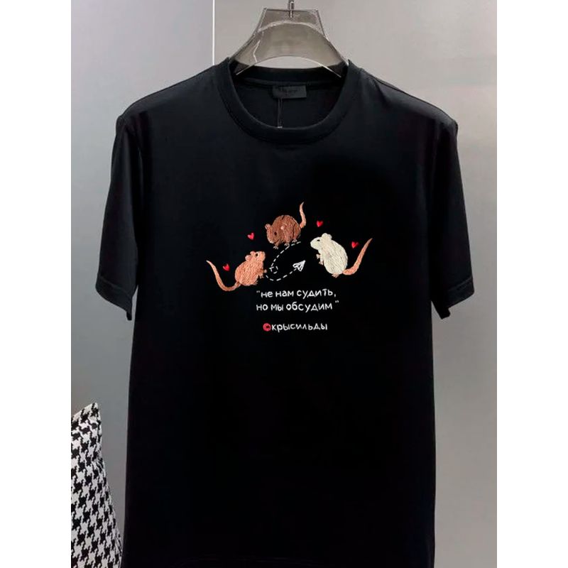 Western Style New Fashion Casual Loose Print round Neck Short sleeve T-shirt Top Printed T-shirt Top