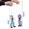 Pull String Puppet Clown Wooden Marionette Joint Activity Doll Vintage Child Toy