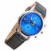 ZooooM Men's Colorful Dial Chronograph Watch with Crocodile Embossed Leather Strap, Blue, for Casual, Business, and Formal Wear (ZM-WATCH2-659-BL)