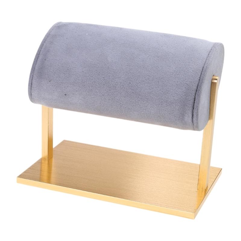 Convenient Bracelet Display Stand Holder Practical Plush Bracelet Jewelry Stand Rack for Watch and Bracelet Presentation серый